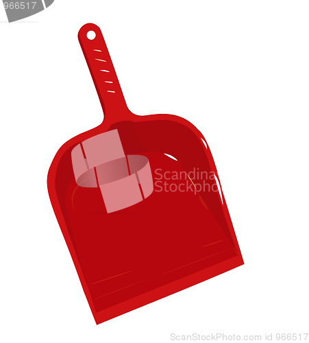 Image of Red plastic scoop for dust