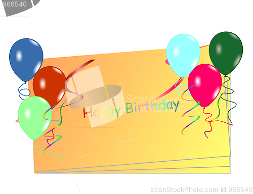 Image of  Beautiful celebration card with balloons