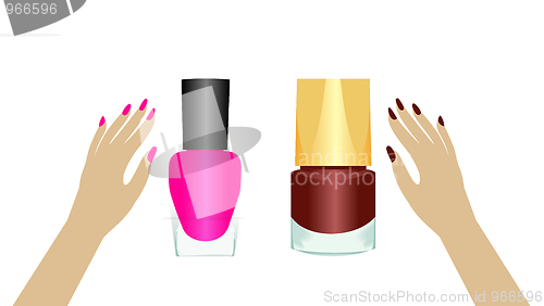 Image of Realistic two nail polishes.