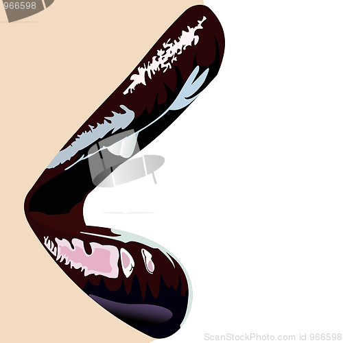 Image of Realistic illustration of close up of lips