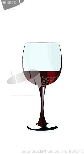 Image of A glass of red wine of isolated on a white background