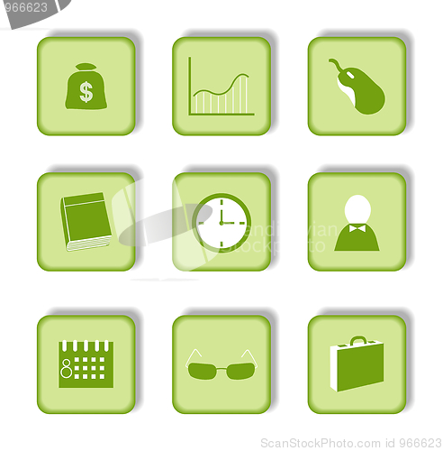 Image of Green sticker with icon 9