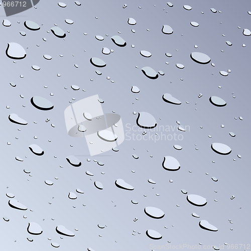 Image of Realistic illustration of water drops on glass