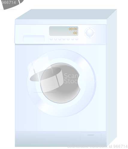 Image of Realistic  illustration of new washing machine isolated on white