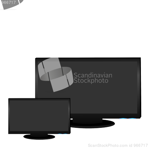 Image of Realistic illustration of plasma LCD TV