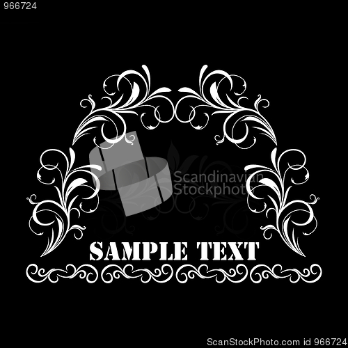Image of Illustration of white floral vintage background