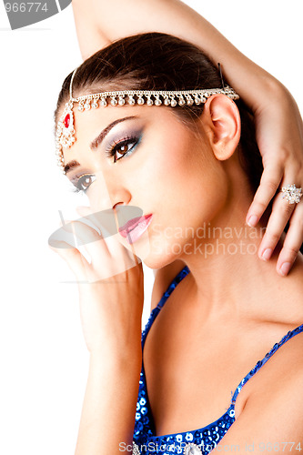 Image of Middle Eastern Makeup Beauty Face with hands
