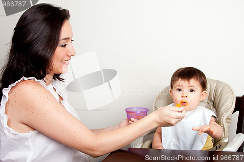 Image of Funny baby messy eater