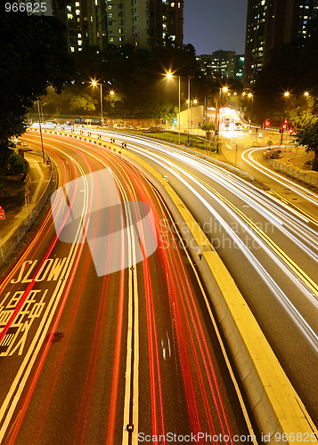 Image of highway at night