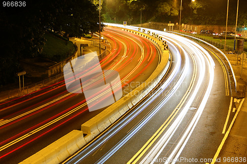 Image of traffic in city at night