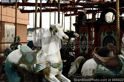 Image of discarded merry go around