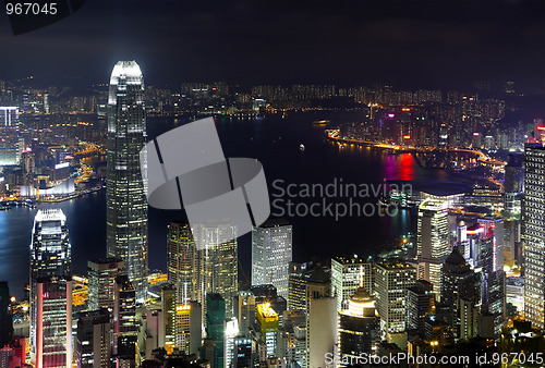 Image of Hong Kong city at night