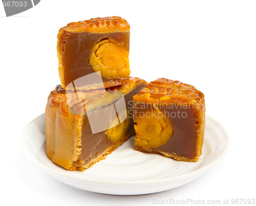 Image of moon cake for chinese mid autumn  festival