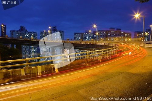 Image of city traffic at night
