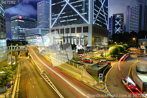 Image of city traffic at night