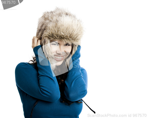Image of Girl with a fur hat