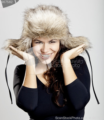 Image of Girl with a fur hat