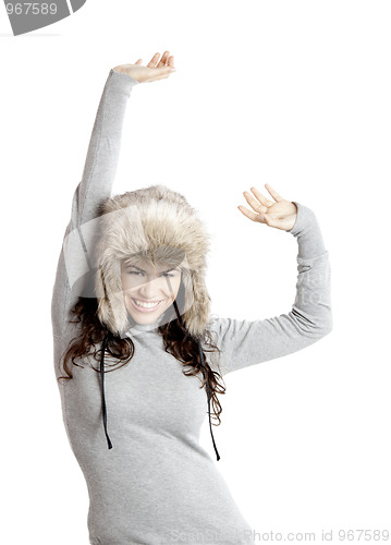 Image of Girl with a fur hat