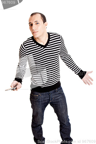 Image of Young guy with cellphone