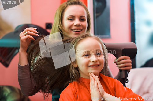 Image of At the hair stylist