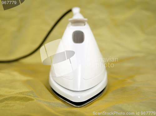 Image of Closeup of white electric iron