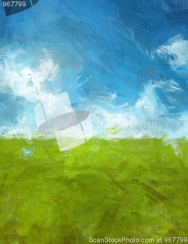 Image of blue green abtsract landscape