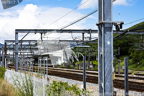 Image of Railroad and blue sky 