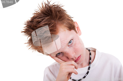 Image of cute bored, looking to camera