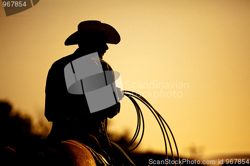 Image of rodeo cowboy silhouette