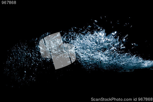 Image of blast of air bubbles in water