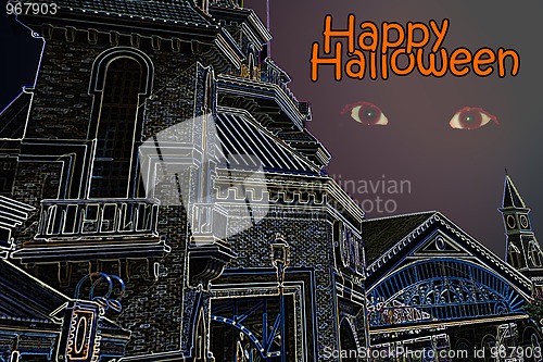Image of scary halloween castle