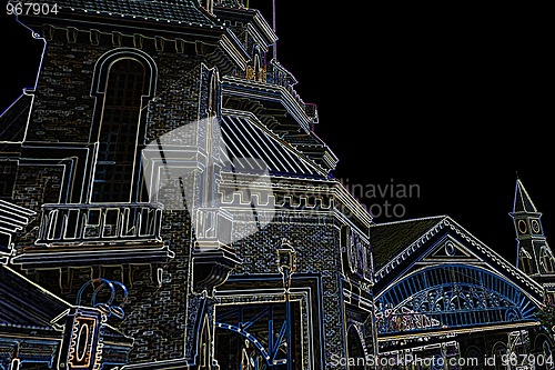 Image of scary halloween castle
