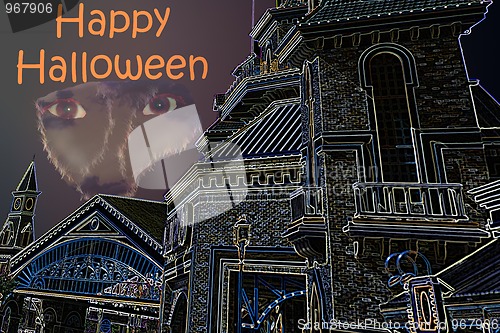 Image of scary halloween castle