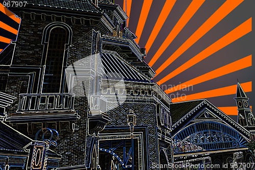 Image of scary halloween castle