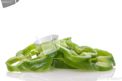 Image of Sliced green pepper