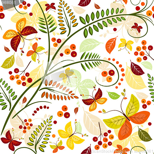 Image of Floral seamless autumn pattern 