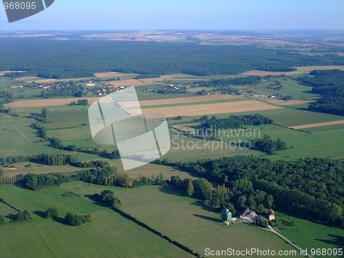 Image of Aerial view of french countryside north Yonne