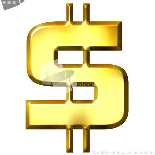 Image of 3D Golden Dollar Symbol