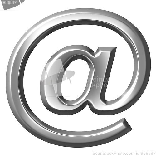 Image of 3D Silver Email Symbol 