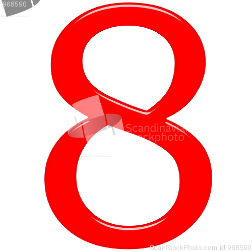 Image of 3D Red Number 8