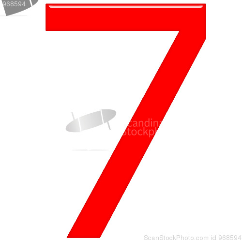 Image of 3D Red Number 7