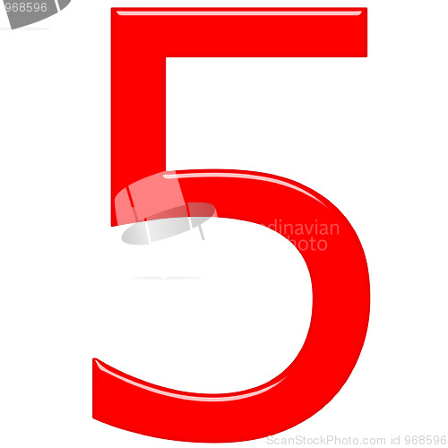 Image of 3D Red Number 5