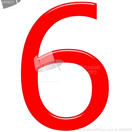 Image of 3D Red Number 6