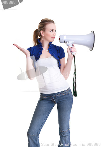 Image of young woman with megaphone