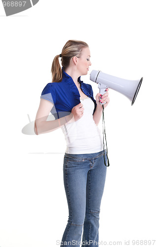 Image of young woman with megaphone