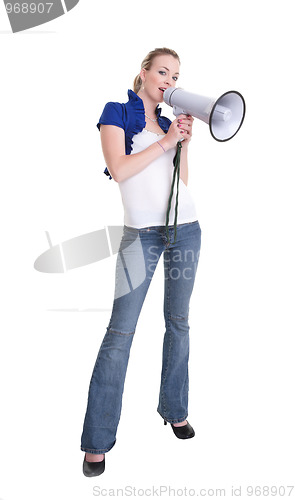 Image of young woman with megaphone