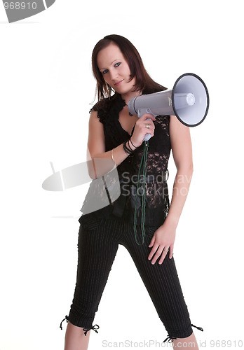 Image of young woman with megaphone