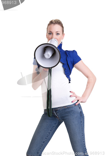 Image of young woman with megaphone