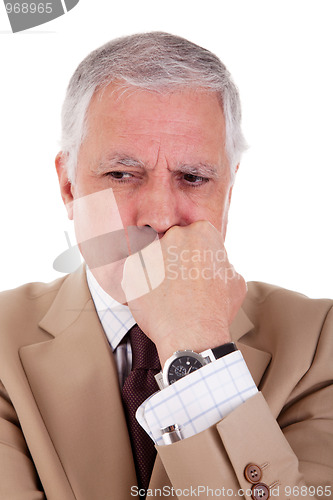 Image of Portrait of a handsome mature businessman, thinking