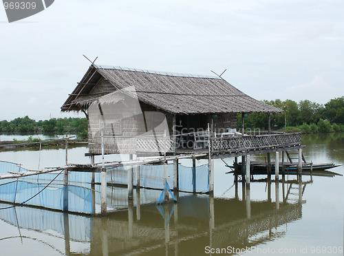 Image of Traditional Thai house on stilts